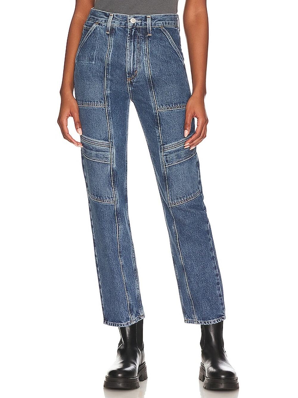 Agolde Classic Washed Blue Cooper Cargo Denim Jeans Size 26